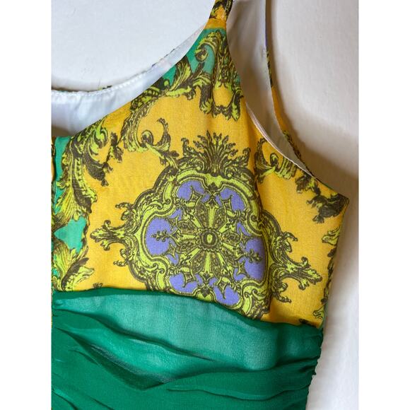 VINTAGE | Y2K ALEXIA ADMOR Gauze Chiffon Waist Detail Baroque Silk Mini Dress - Picture 15 of 16